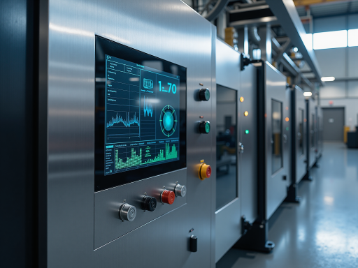 制造业ERP系统界面，生产线管理界面，数据监控面板，工业4.0概念界面